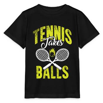 tennis funny saying - Stanley/Stella MINI CREATOR Kids’ T-Shirt - black - Front - Mikhail (115cm)