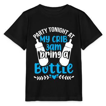 baby baby bottle - Stanley/Stella MINI CREATOR Kids’ T-Shirt - black - Front - Mikhail (115cm)