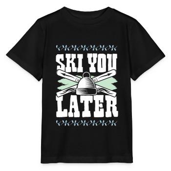 ski skiing - Stanley/Stella MINI CREATOR Kids’ T-Shirt - black - Front - Mikhail (115cm)