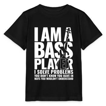 I AM A BASS PLAYER for best bassist bass player - Stanley/Stella Kinder T-Shirt MINI CREATOR  - Schwarz - Vorne - Mikhail (115cm)