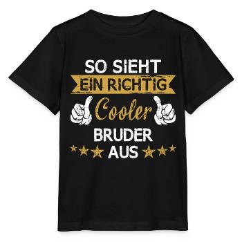 Bruder Geschwister kleiner Bruder Spruch Familie - Stanley/Stella Kinder T-Shirt MINI CREATOR  - Schwarz - Vorne - Mikhail (115cm)