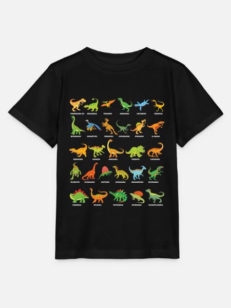 Dinosaur Species 28 Dinosaurs Named Dino - Stanley/Stella MINI CREATOR Kids’ T-Shirt - black