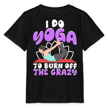 Je fais du yoga pour brûler les fous - T-shirt bio MINI CREATOR Stanley/Stella Enfant - noir - Devant - Mikhail (115cm)