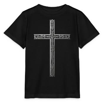 Croix de Dieu religieuse - T-shirt bio MINI CREATOR Stanley/Stella Enfant - noir - Devant - Mikhail (115cm)