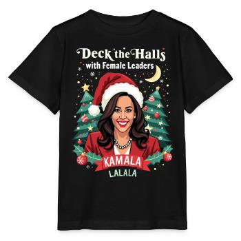 Kamala LALALA Weibliche Führung 2024 Wahlen - Stanley/Stella Kinder T-Shirt MINI CREATOR  - Schwarz - Vorne - Mikhail (115cm)