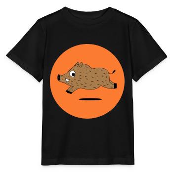 chasse chassé chasseur de sanglier - T-shirt bio MINI CREATOR Stanley/Stella Enfant - noir - Devant - Mikhail (115cm)