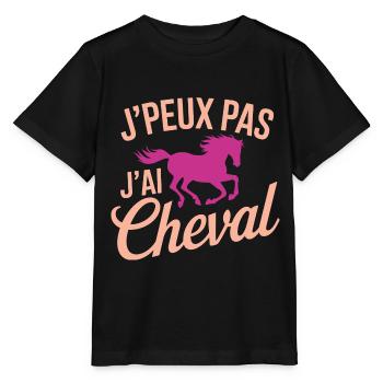 I can't, I have pink horse - Stanley/Stella MINI CREATOR Kids’ T-Shirt - black - Front - Mikhail (115cm)