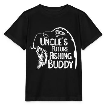 Uncle's little fishing partner fishing baby anglers - Stanley/Stella MINI CREATOR Kids’ T-Shirt - black - Front - Mikhail (115cm)