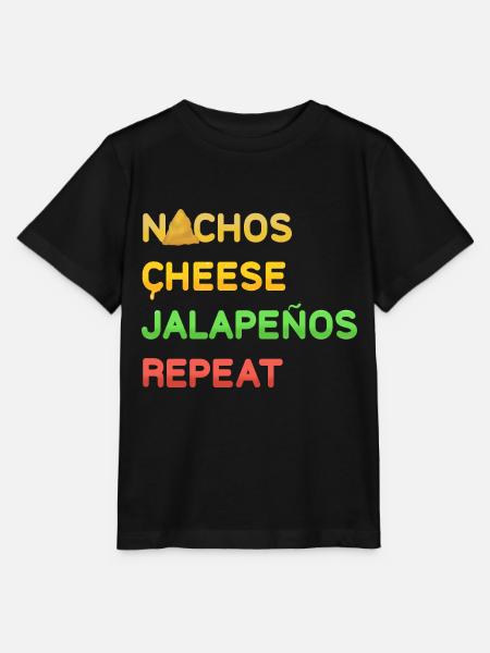 NACHOS Cheese Jalapenos repeat Design - Stanley/Stella Kinder T-Shirt MINI CREATOR  - Schwarz