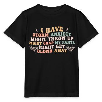 ich habe Angst vor Gewittern und muss mich übergeben - Stanley/Stella Kinder T-Shirt MINI CREATOR  - Schwarz - Vorne - Mikhail (115cm)