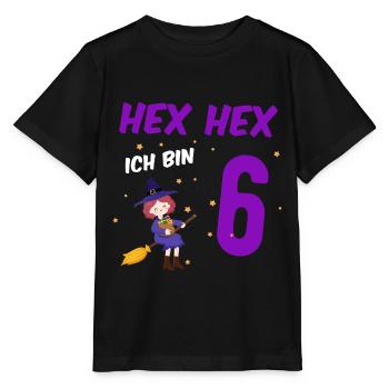 HEX-HEX Ich bin 6 - Mädchen 6. Geburtstag - - Stanley/Stella Kinder T-Shirt MINI CREATOR  - Schwarz - Vorne - Mikhail (115cm)