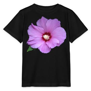 Fleur rose rose Guimauve rose - T-shirt bio MINI CREATOR Stanley/Stella Enfant - noir - Devant - Mikhail (115cm)