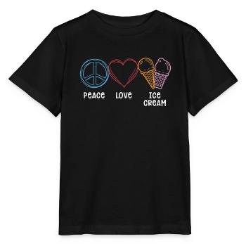 Friedensliebes-eiscreme-gelato-liebhaber - Stanley/Stella Kinder T-Shirt MINI CREATOR  - Schwarz - Vorne - Mikhail (115cm)