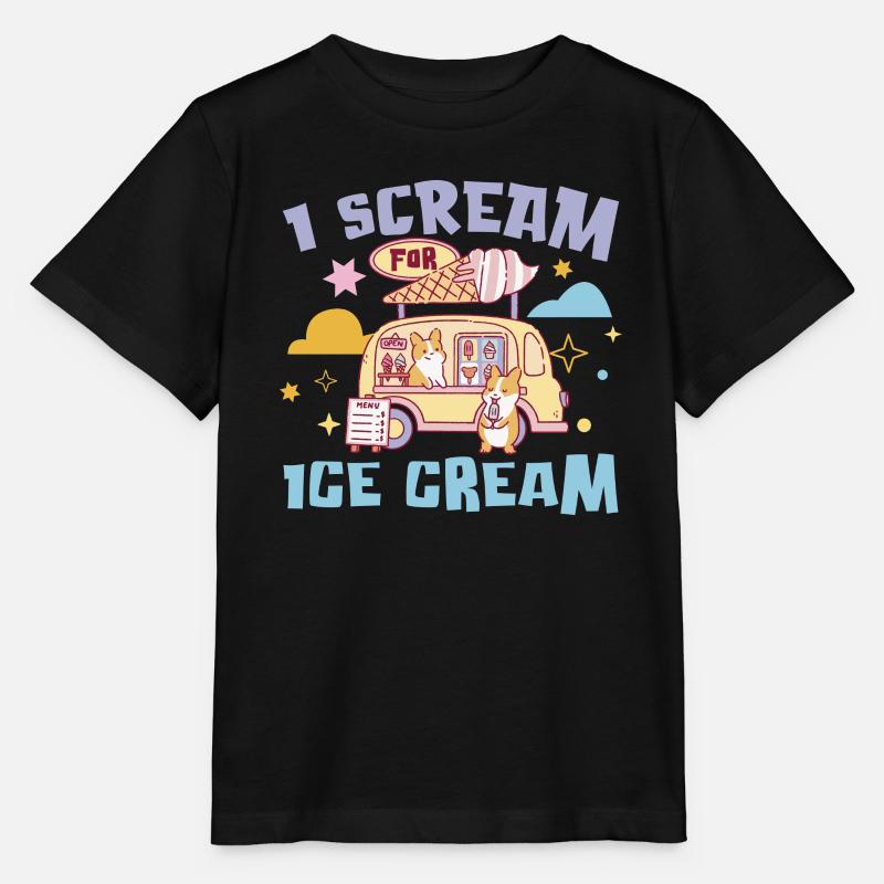 Ich Schreie Nach Eiscreme Gelato Eiswagen - Stanley/Stella Kinder T-Shirt MINI CREATOR  - Schwarz