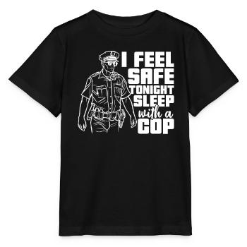 I feel safe tonight when I work with - Stanley/Stella MINI CREATOR Kids’ T-Shirt - black - Front - Mikhail (115cm)