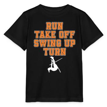 Run Turn Off Swing Up Turn Pole Vault - Stanley/Stella MINI CREATOR Kids’ T-Shirt - black - Front - Mikhail (115cm)