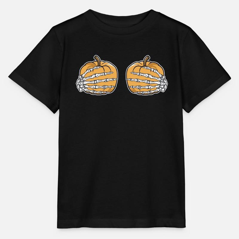 Main de squelette de citrouille Drôle de costume d’Halloween - T-shirt bio MINI CREATOR Stanley/Stella Enfant - noir