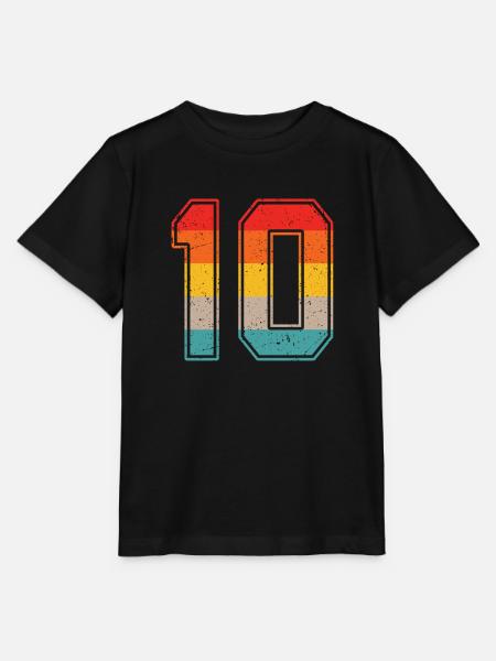 10 Jahre Retro Trikot Nummer 10 T-shirt Nummer 10 - Stanley/Stella Kinder T-Shirt MINI CREATOR - Schwarz