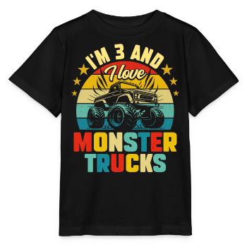 Monster Truck Car 3 Jahre Jubiläum - Stanley/Stella Kinder T-Shirt MINI CREATOR  - Schwarz - Vorne - Mikhail (115cm)