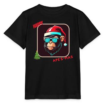 happy ape's mas - T-shirt bio MINI CREATOR Stanley/Stella Enfant - noir - Devant - Mikhail (115cm)
