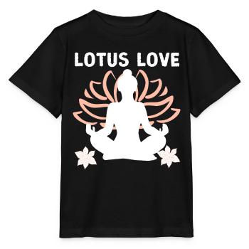 Lotus-Liebe | Die Eleganz und Zuneigung der Natur - Stanley/Stella Kinder T-Shirt MINI CREATOR  - Schwarz - Vorne - Mikhail (115cm)