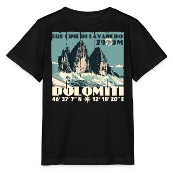 Dolomites de Tre Cime Lavaredo Dolomites des Trois Pics - T-shirt bio MINI CREATOR Stanley/Stella Enfant - noir - Devant - Mikhail (115cm)