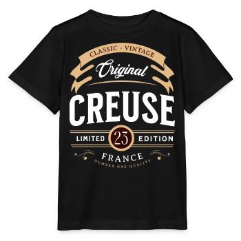 Vintage Creuse Département France - T-shirt bio MINI CREATOR Stanley/Stella Enfant - noir - Devant - Mikhail (115cm)