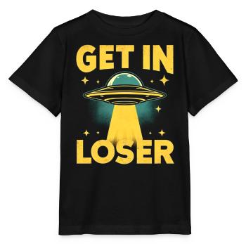 Entrez dans un perdant - Funny Alien Ufo - T-shirt bio MINI CREATOR Stanley/Stella Enfant - noir - Devant - Mikhail (115cm)