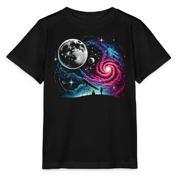 Télescope d’astronomie Espace - T-shirt bio MINI CREATOR Stanley/Stella Enfant - noir - Devant - Mikhail (115cm)