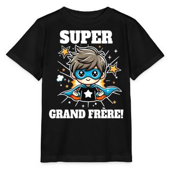 Super Grande Frère Annonce Grossesse - T-shirt bio MINI CREATOR Stanley/Stella Enfant - noir - Devant - Mikhail (115cm)