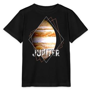 Jupiter Planet Sonnensystem - Stanley/Stella Kinder T-Shirt MINI CREATOR  - Schwarz - Vorne - Mikhail (115cm)