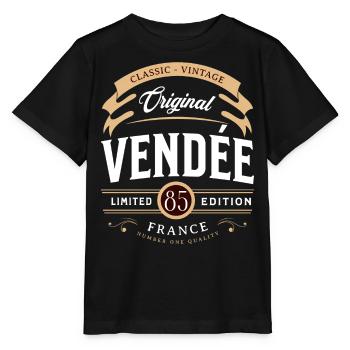 Vendée Département France - T-shirt bio MINI CREATOR Stanley/Stella Enfant - noir - Devant - Mikhail (115cm)