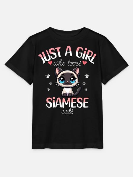 Mädchen liebt Siamkatze - Stanley/Stella Kinder T-Shirt MINI CREATOR - Schwarz