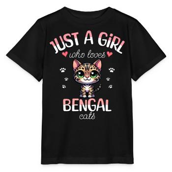 Fille Adore Chat Bengal - T-shirt bio MINI CREATOR Stanley/Stella Enfant - noir - Devant - Mikhail (115cm)