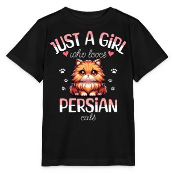 Fille Adore Chat Persan - T-shirt bio MINI CREATOR Stanley/Stella Enfant - noir - Devant - Mikhail (115cm)