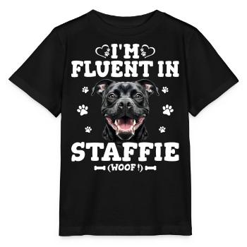 Parler Le Staffie Cadeau Humour Chien Staffie - T-shirt bio MINI CREATOR Stanley/Stella Enfant - noir - Devant - Mikhail (115cm)
