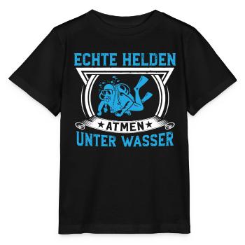 Echte Helden atmen unter Wasser Taucher - Stanley/Stella Kinder T-Shirt MINI CREATOR  - Schwarz - Vorne - Mikhail (115cm)