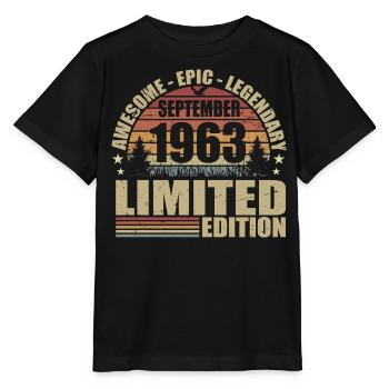 1963 September 1963 Anniversary September 1963 - Stanley/Stella MINI CREATOR Kids’ T-Shirt - black - Front - Mikhail (115cm)