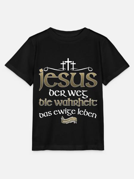 Jesus Christus Shirt Bibelvers Ich bin der Weg - Stanley/Stella Kinder T-Shirt MINI CREATOR  - Schwarz