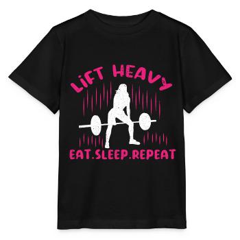 Fitness Krafttraining Kraftdreikampf Gewichtheben - Stanley/Stella Kinder T-Shirt MINI CREATOR  - Schwarz - Vorne - Mikhail (115cm)