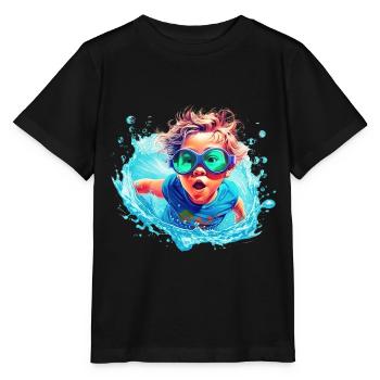 Boy in water - Stanley/Stella MINI CREATOR Kids’ T-Shirt - black - Front - Mikhail (115cm)