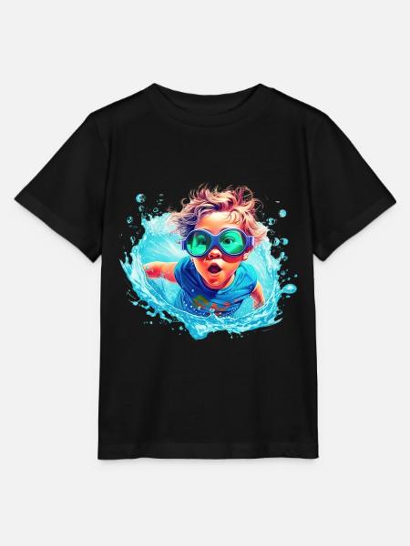 Boy in water - Stanley/Stella MINI CREATOR Kids’ T-Shirt - black