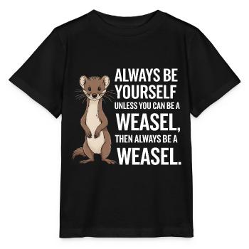 Wiesel - Stanley/Stella Kinder T-Shirt MINI CREATOR  - Schwarz - Vorne - Mikhail (115cm)