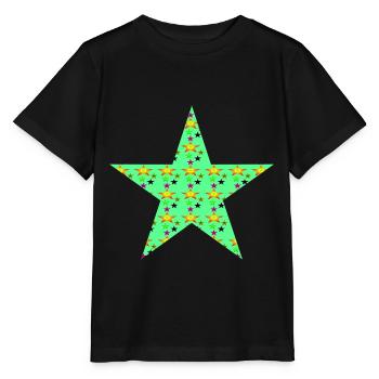 Star with stars - Stanley/Stella MINI CREATOR Kids’ T-Shirt - black - Front - Mikhail (115cm)