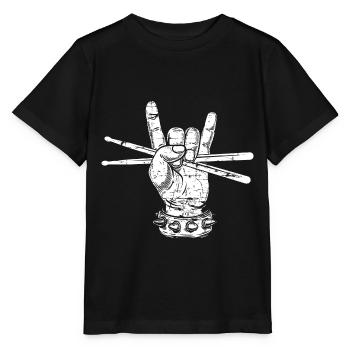 Drummer Drumsticks Batteries - T-shirt bio MINI CREATOR Stanley/Stella Enfant - noir - Devant - Mikhail (115cm)