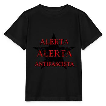 Anti-fascist star for SELF-DETERMINATION - Stanley/Stella MINI CREATOR Kids’ T-Shirt - black - Front - Mikhail (115cm)