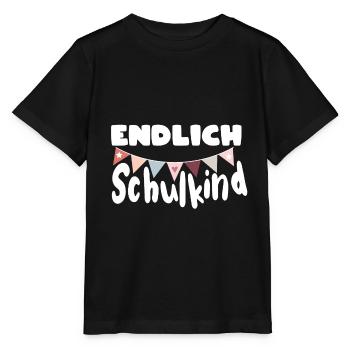 Endlich Schulkind Einschulung Erstklässler Mädchen - Stanley/Stella Kinder T-Shirt MINI CREATOR  - Schwarz - Vorne - Mikhail (115cm)