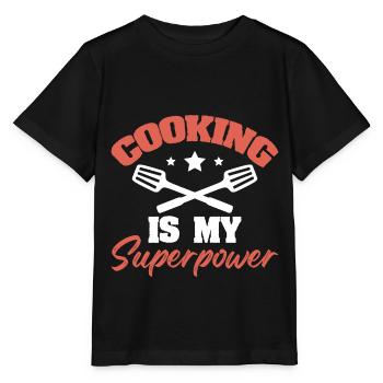 cooking superpower cook - Stanley/Stella MINI CREATOR Kids’ T-Shirt - black - Front - Mikhail (115cm)