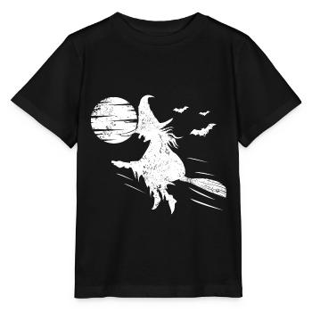 Sorcière avec la pleine lune baignée de la sorcière - T-shirt bio MINI CREATOR Stanley/Stella Enfant - noir - Devant - Mikhail (115cm)