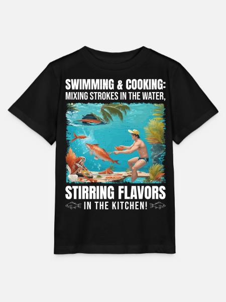 Schwimmen und Kochen - Stanley/Stella Kinder T-Shirt MINI CREATOR - Schwarz